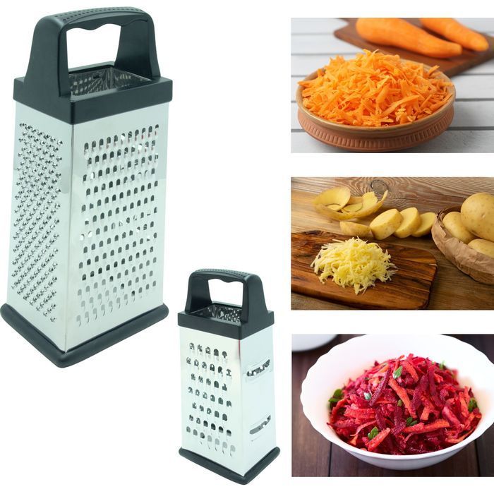 TARKA METALOWA CZTEROBOCZNA Z Rączką  Stal Nierdzewna 20 cm