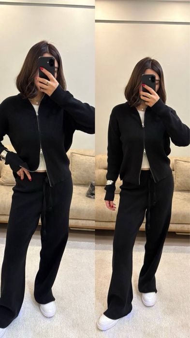 Теплий вʼязаний костюм на блискавці