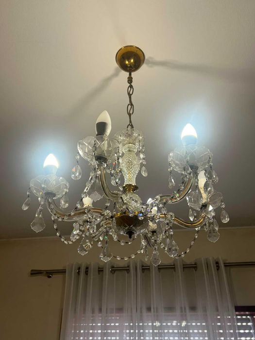 Conjunto de 7 candeeiros em cristal