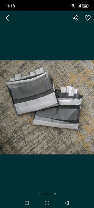 Długie firany w pasy