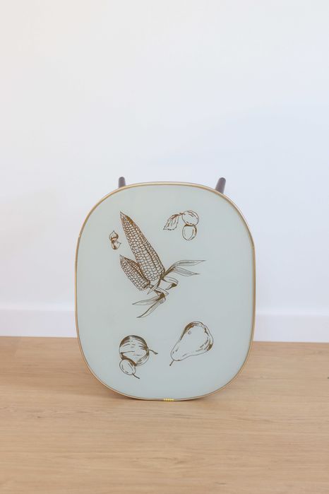 Kwietnik rockabilly ze szklanym blatem patyczak lata 60 Niemcy