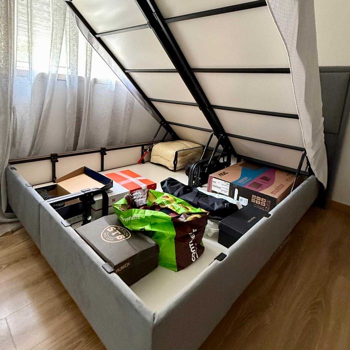 Cama Casal KI 3 com Estrado Elevatório + Colchão MOLAFLEX Moon