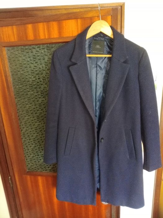 Sobretudo Zara azul escuro Tam. M forrado