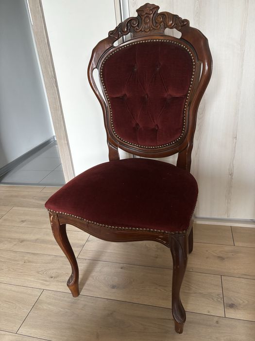 Krzesło ludwik stylizowane bordowe