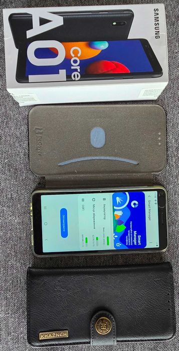 Смартфон Samsung A01 Core Black 1/16 Gb в дуже гарному стані + 2 чохли