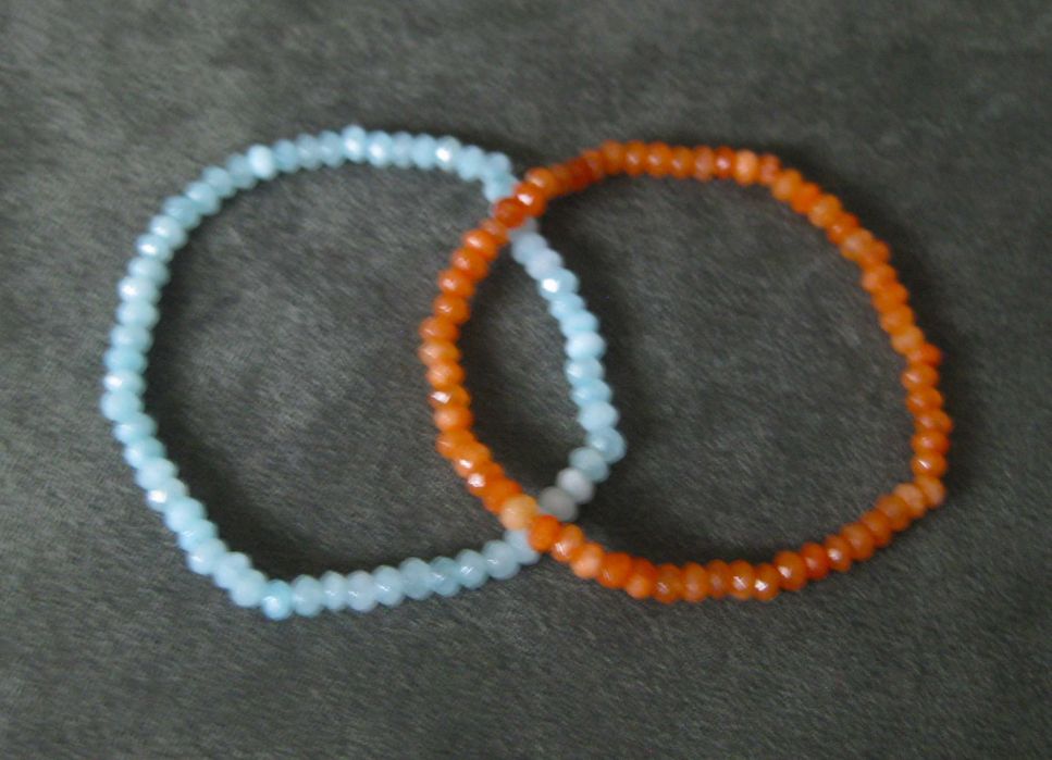 Pulseiras de Contas de Vidro Facetadas NOVAS - cores diversas