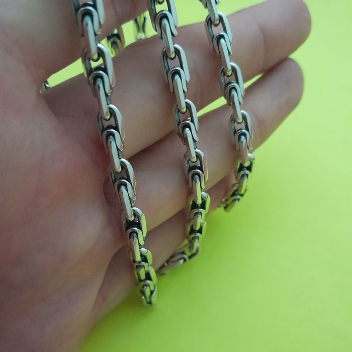 Цепочка якорь граненный серебряная цепь якорное плетение