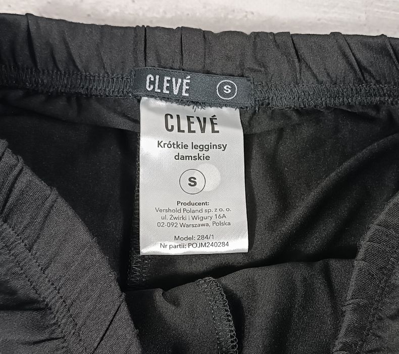 Krótkie legginsy damskie czarne S Cleve