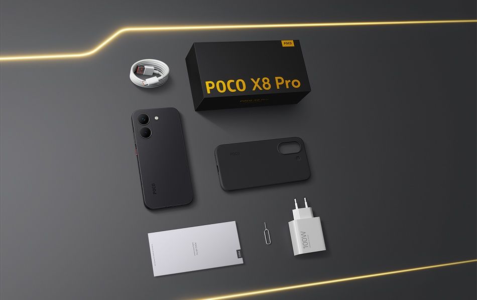 Poco X8 PRO 8*256 Black Global Version Adapter 100W чохол в подарунок