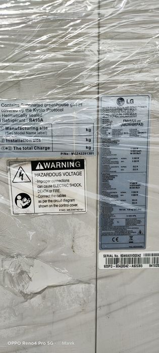 Klimatyzacja LG fm48ah 17kW zestaw 4 jednostek wewnętrznych