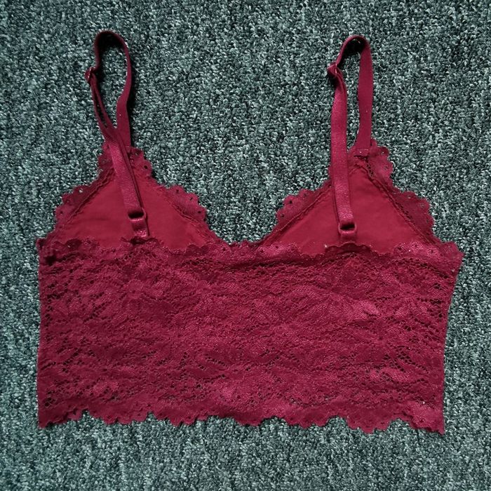 Koronkowy top/ biustonosz typu BRALETTE BORDO XS