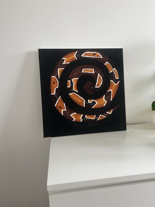 Obraz akryl akrylowy recznie malowany wąż 50 x 50 cm