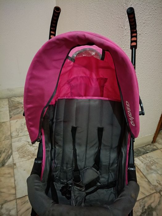 Carrinho de passeio Asalvo cor-de-rosa, 3 posições