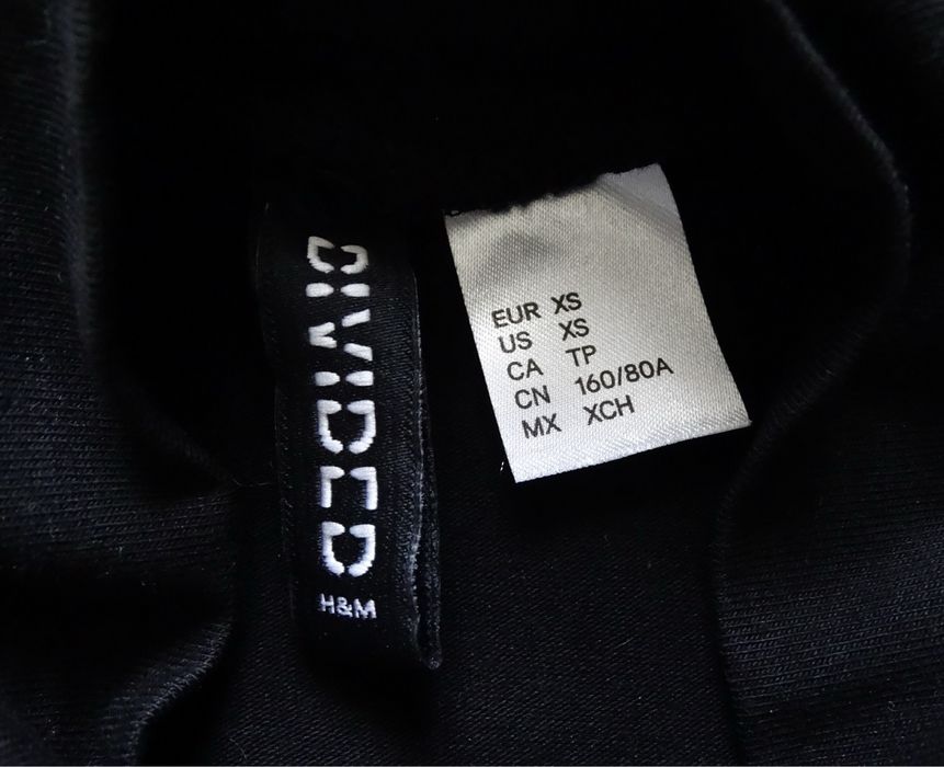 Czarne body H&M rozm. 34 XS dekolt