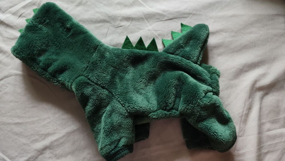 Костюм для тварин собаки кошения дракон динозавр зелёный новый рік