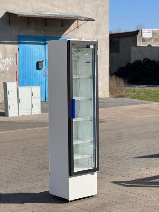 Lodówka na napoje | używana lodówka oszklona slim 45 cm