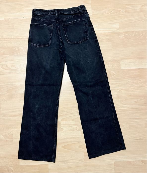 Jeansy straight leg czarne damskie