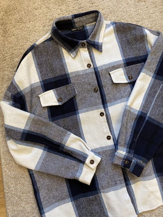 Куртка сорочка тепла в клітинку Shein