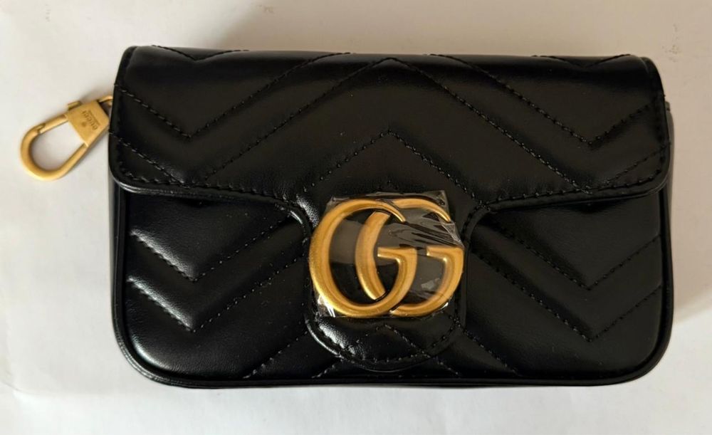 Gucci GG Marmont Small/mini • чорна шкіряна сумка маленька