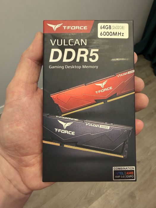 Нова ОЗУ Team Vulcan T-force ddr5 2x32gb 64gb 6000 mhz запакована