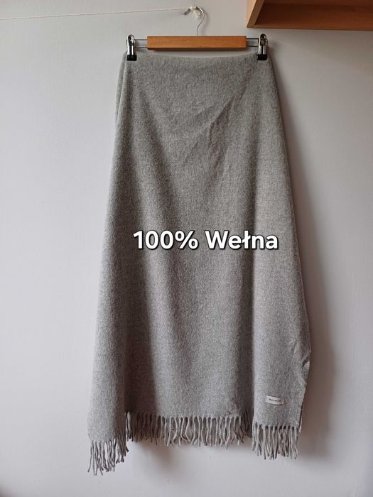 Balmuir duży wełniany szary szal