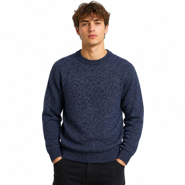 Nowy Sweter Męski Carlo Colucci PREMIUM Bawełniany  Melanż Niebieski r 58