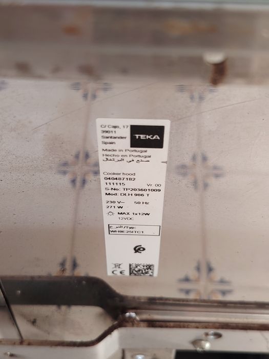 Exaustor Teka 90 cm - Avariado
