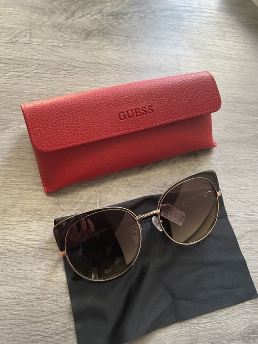 Guess óculos de sol, olho de gato dourados