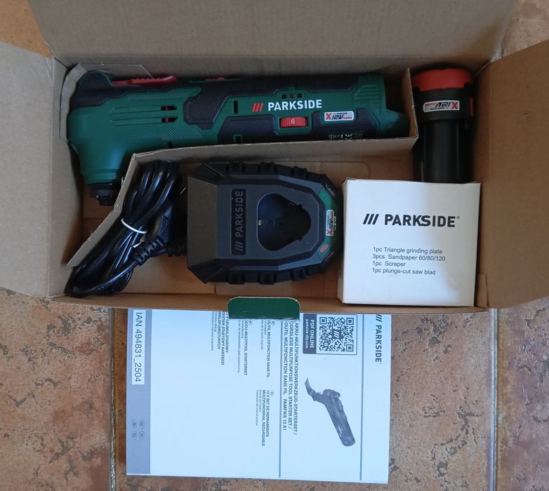 Conjunto ferramenta multiusos com bateria 12V Parkside