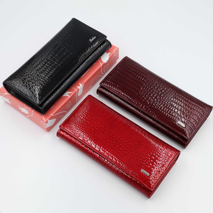 Гаманець жіночий шкіряний лак червоний бордо Balisa Кошелек красный