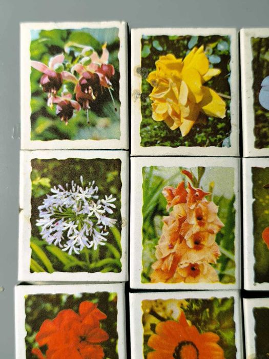 Coleção Fósforos Monte-Mar Grande Luxo "Flores" - Estado Impecável