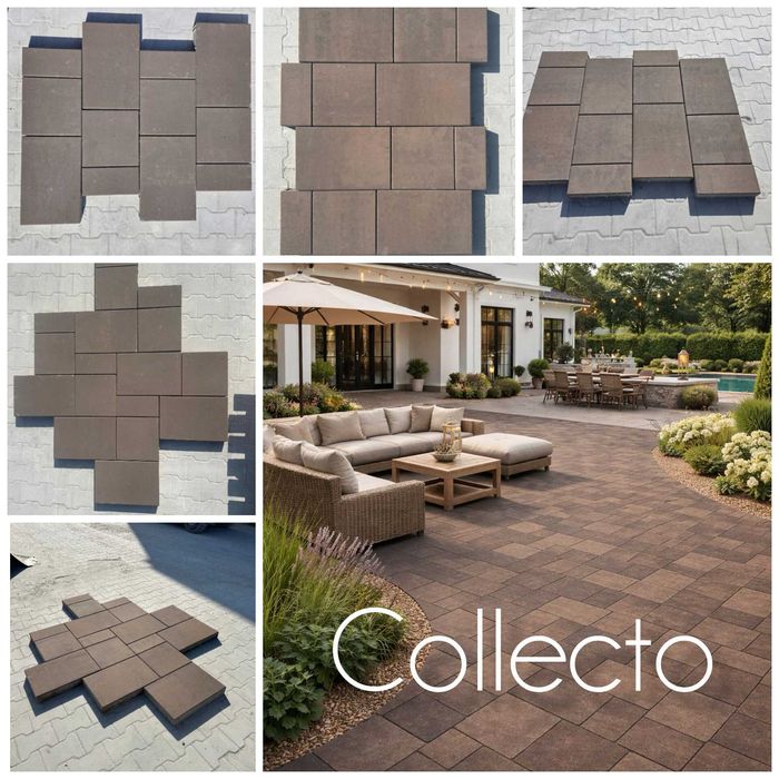 Kostka brukowa Forbet COLLECTO kolory Beige Maronne Silver Piryt Tytan