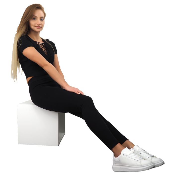 Legginsy damskie 1szt. xy 7234 czarny l/xl