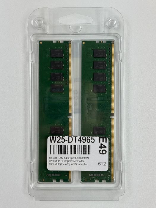 Оперативна пам'ять Crucial DDR4 DIMM Kit 64GB (2x32GB) 3200MHz CL22