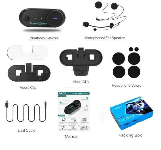 Мотогарнітура (Bluetooth) FreedConn T-COM-VB (800м) на шолом