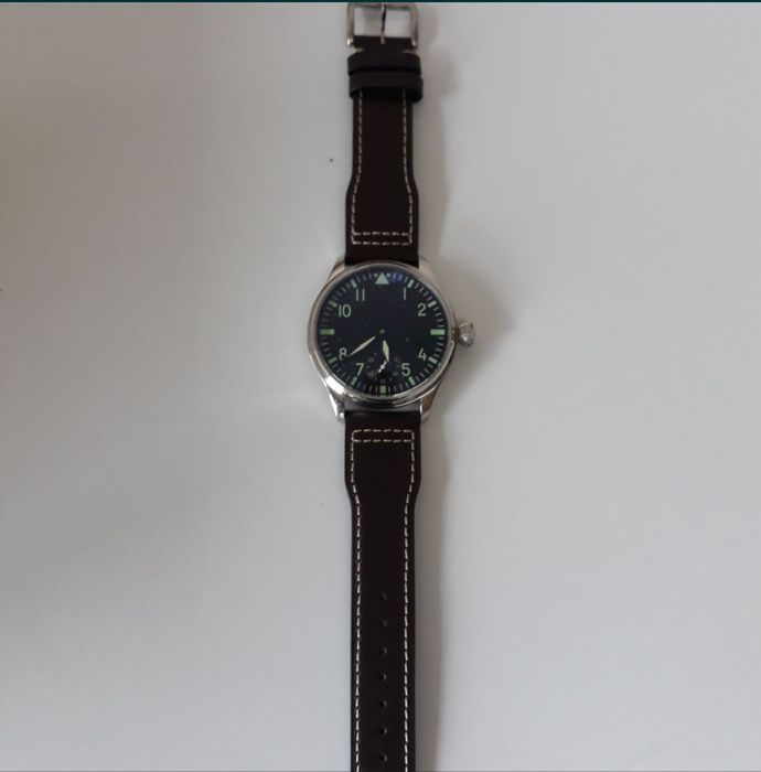 Relógio Parnis Corda Manual Pilot