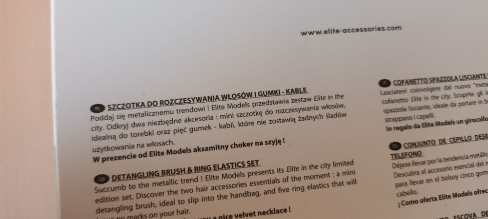 Zestaw szczotka, gumki sprężynki, aksamitka