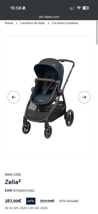 Carrinho Maxi Cosi zelia 2