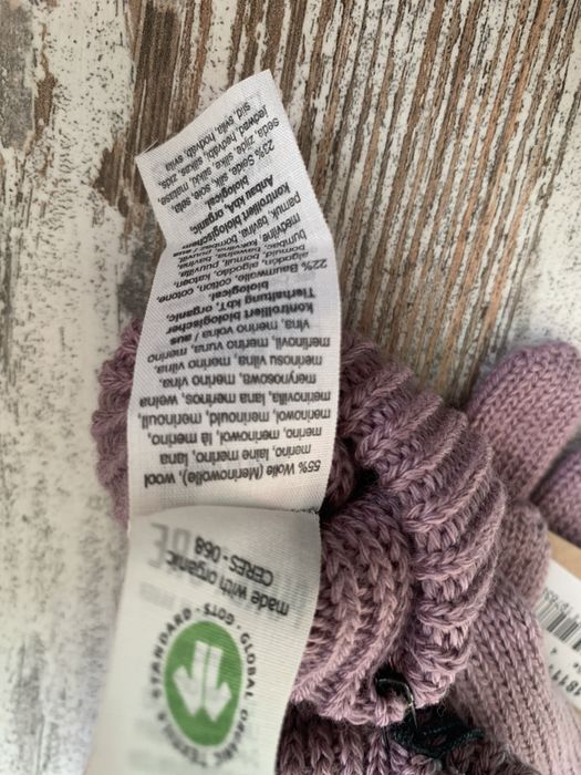 Rekawiczki dzieciece rozowe welna merino jedwab