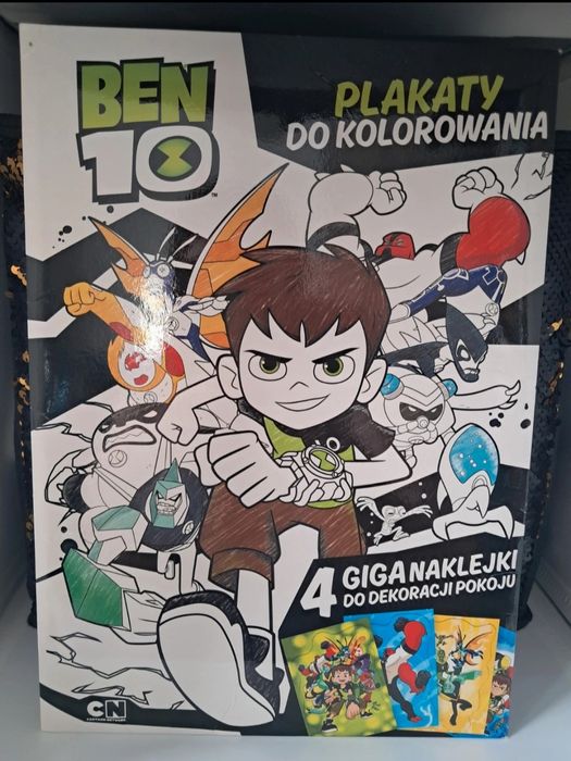 Zestaw Ben 10 duża kolorowanka zestaw naklejki z bajki cartoon network