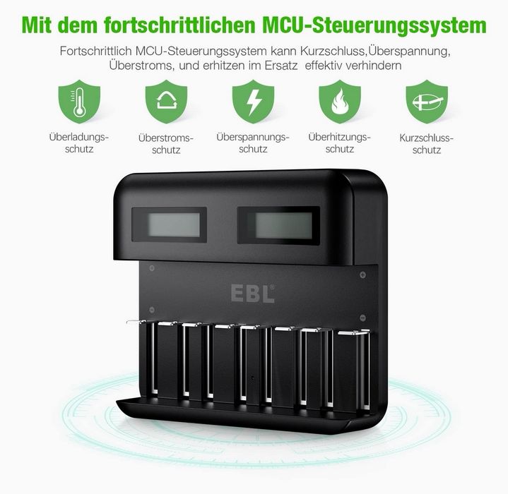 Uniwersalna ładowarka EBL do akumulatorków AA AAA C D – USB C