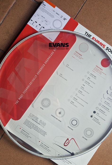 Peles  EVANS  para bateria - 22", 18" e 16"