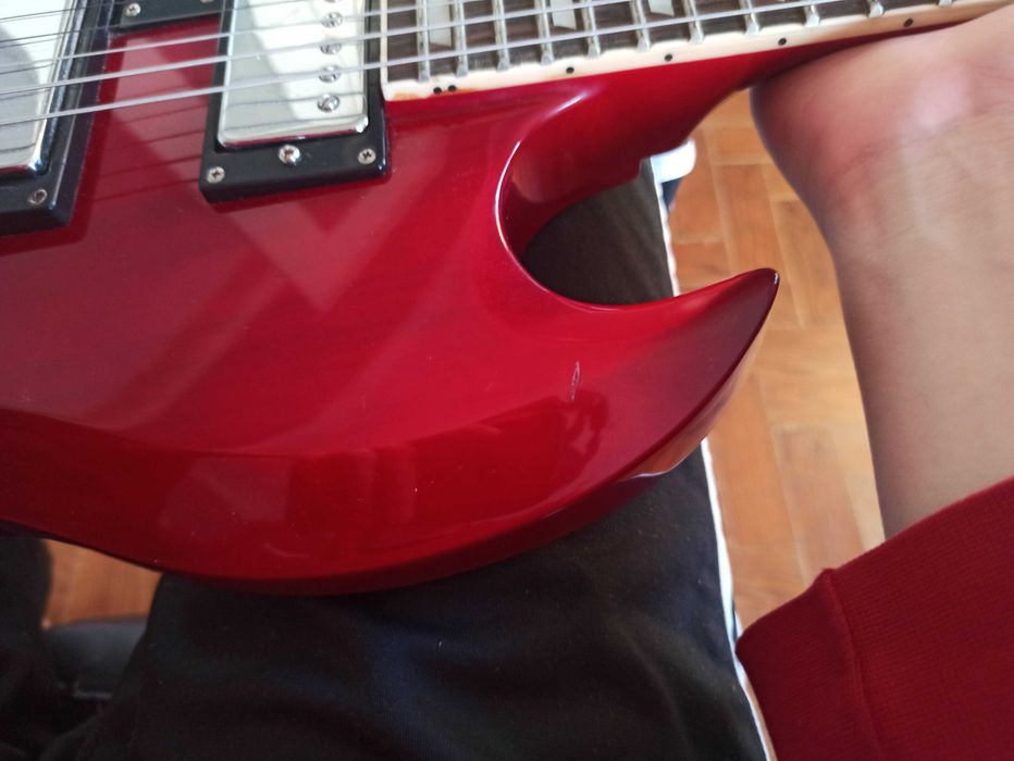 Guitarra Esquerdina Harley Benton DC-580LH + Amp NUX Mighty Air