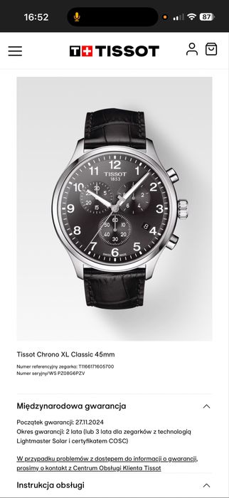 Zegarek Tissot Chrono XL Classic  nowy PL / Bulova / Certina