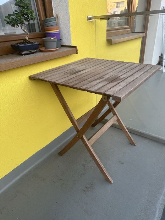 Stół drewniany, składany na balkon/ogród CENA DO NEGOCJACJI