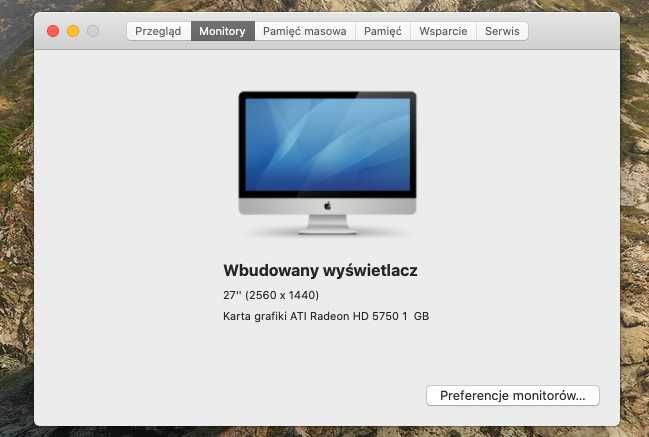 komputer Apple iMac 27" dysk 1TB grafika 1gb pamięć16gb all in one mac