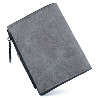 Carteira de excelente qualidade ∎ mola ∎ fixa zíper ∎ cinza