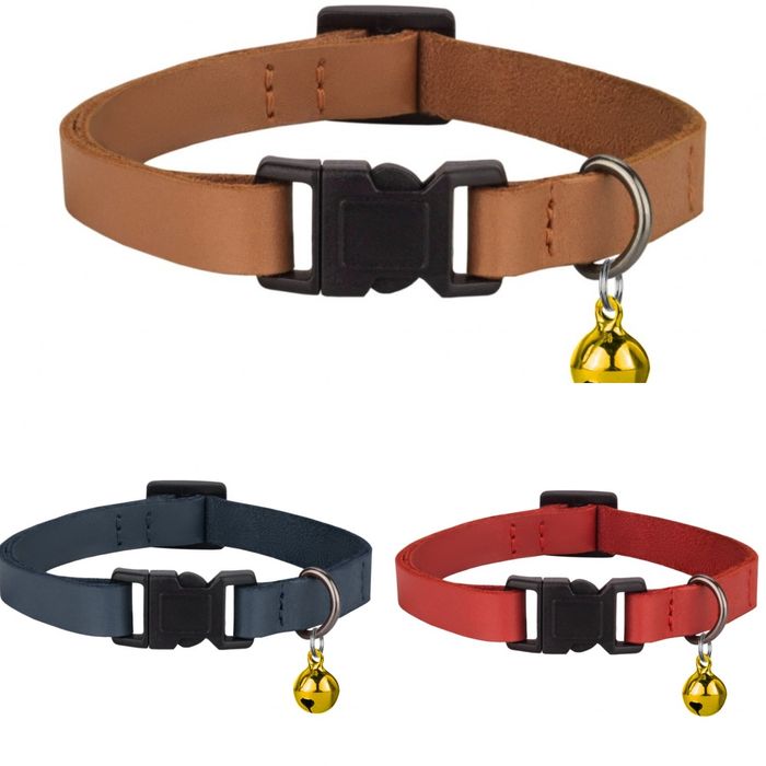 Кожаный ошейник, ремешок для кота, котов, кошек, котят, кошачий