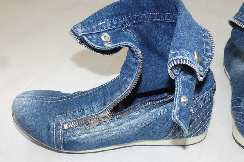 Oryginalne jeansowe trampki nad kostkę;r.36;STAR BLUEMOON