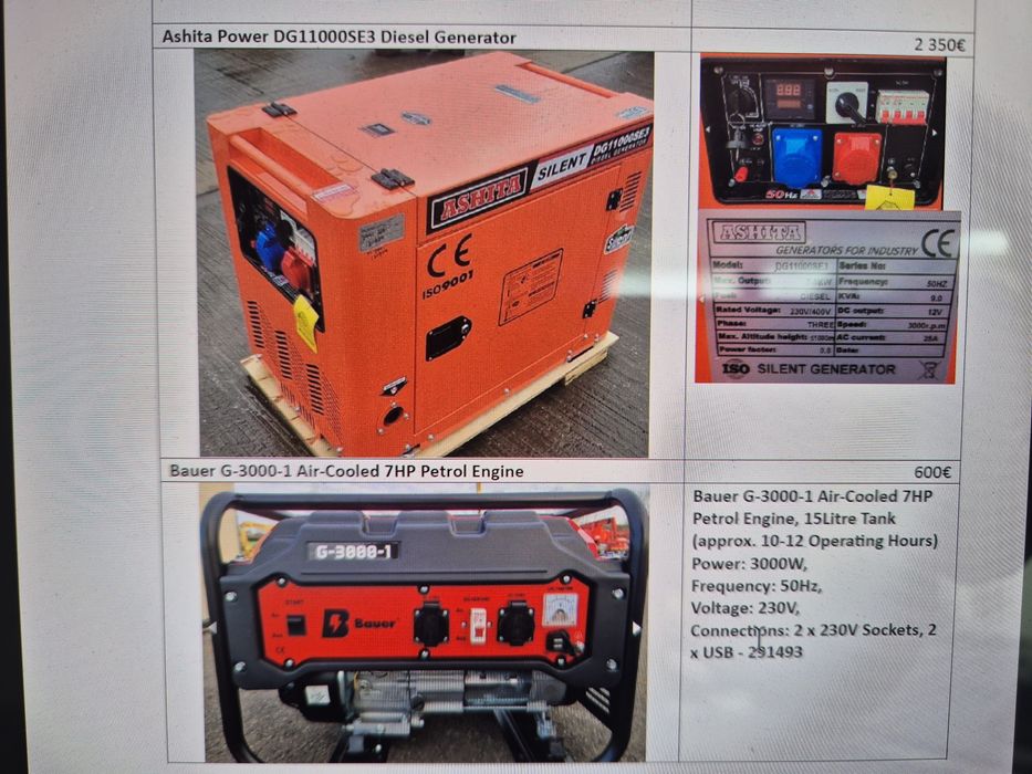 Gerador diesel novo de 10 a 50 kva